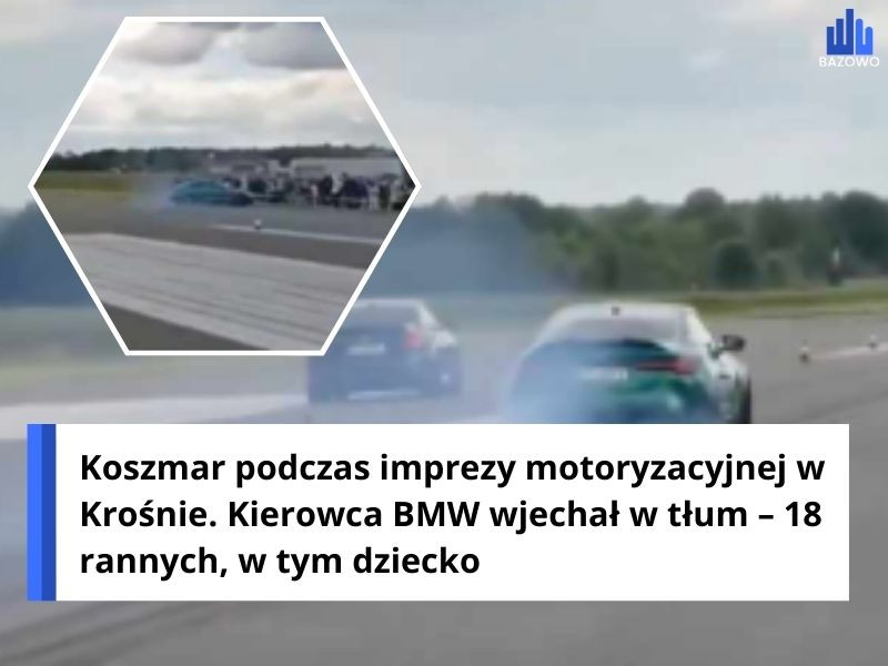 Koszmar podczas imprezy motoryzacyjnej w Krośnie. Kierowca BMW wjechał w tłum – 18 rannych, w tym dziecko